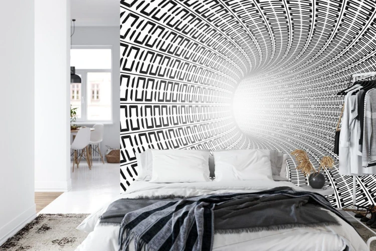 Fototapeta 3D Tunel - Czarno-Biała