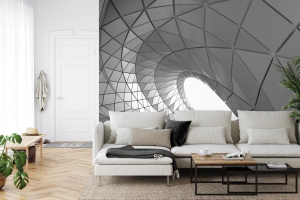 Fototapeta 3D Tunel - Szara