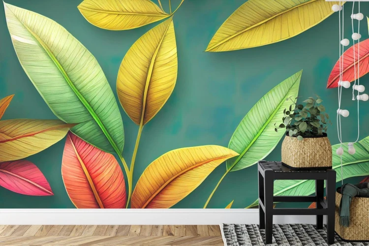 Fototapeta Tropical Trees And Leaves For Digital Printing Wallpaper  Custom Design Wallpaper 3D