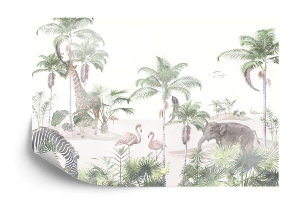 Fototapeta Tropical Trees And Leaves For Digital Printing Wallpaper  Custom Design Wallpaper - 3D