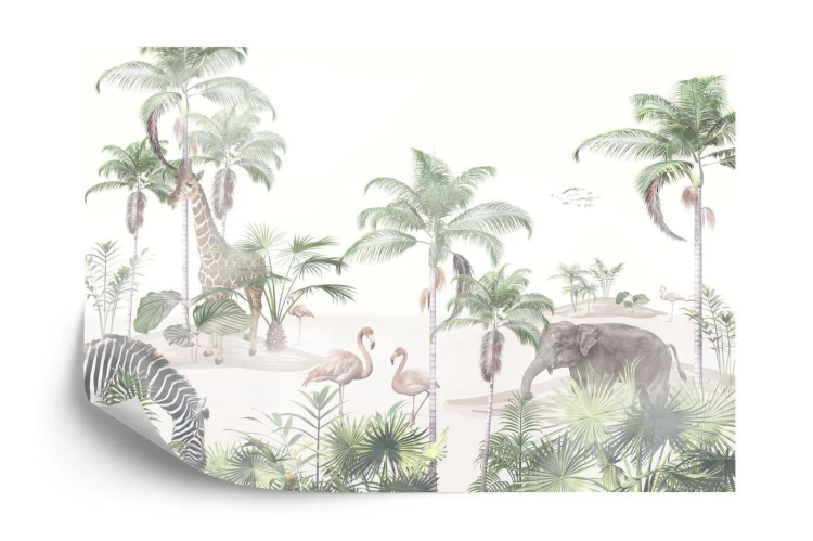 Fototapeta Tropical Trees And Leaves For Digital Printing Wallpaper  Custom Design Wallpaper - 3D