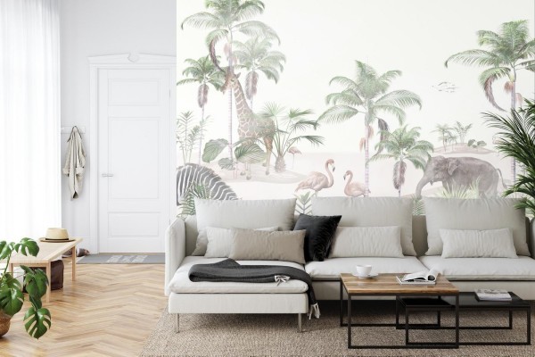 Fototapeta Tropical Trees And Leaves For Digital Printing Wallpaper  Custom Design Wallpaper - 3D