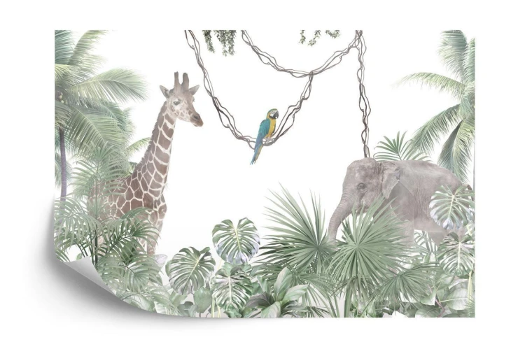 Fototapeta Tropical Trees And Leaves For Digital Printing Wallpaper  Custom Design Wallpaper - 3D