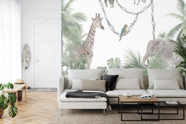 Fototapeta Tropical Trees And Leaves For Digital Printing Wallpaper  Custom Design Wallpaper - 3D