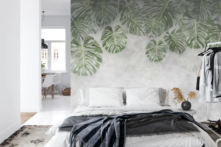 Fototapeta Tropical Trees And Leaves For Digital Printing Wallpaper  Custom Design Wallpaper - 3D