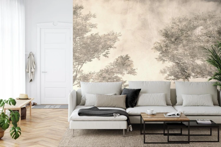 Fototapeta Tropical Trees And Leaves For Digital Printing Wallpaper  Custom Design Wallpaper - 3D