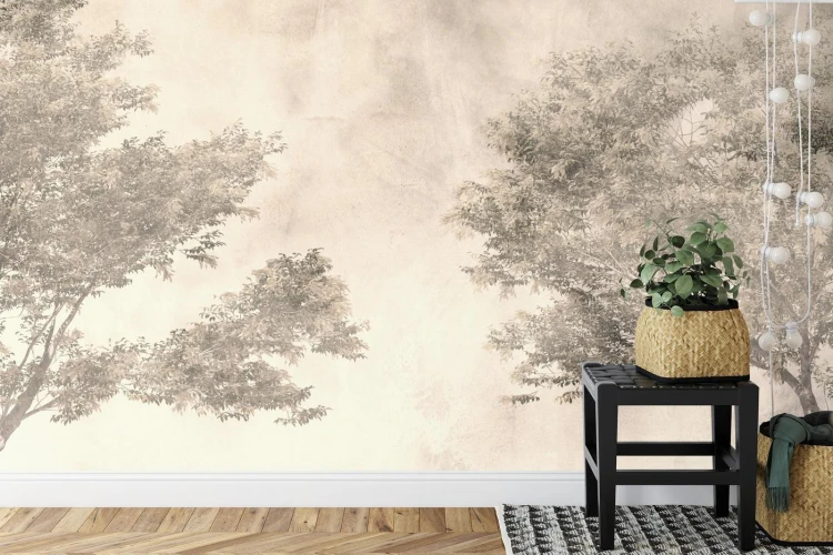Fototapeta Tropical Trees And Leaves For Digital Printing Wallpaper  Custom Design Wallpaper - 3D
