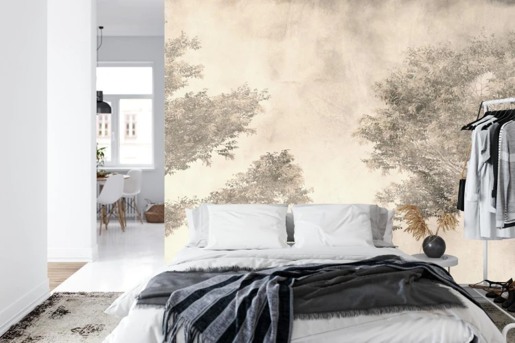Fototapeta Tropical Trees And Leaves For Digital Printing Wallpaper  Custom Design Wallpaper - 3D