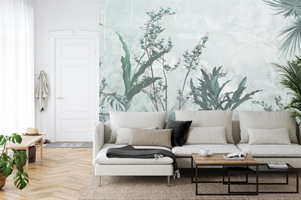 Fototapeta Tropical Trees And Leaves For Digital Printing Wallpaper  Custom Design Wallpaper - 3D