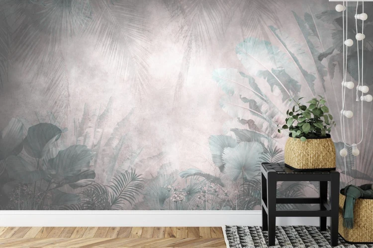 Fototapeta Tropical Trees And Leaves For Digital Printing Wallpaper  Custom Design Wallpaper - 3D