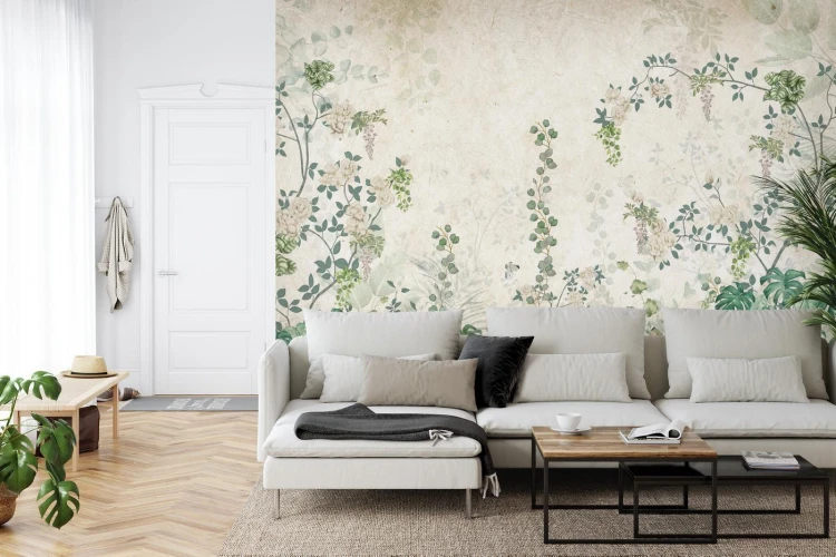 Fototapeta Tropical Trees And Leaves For Digital Printing Wallpaper  Custom Design Wallpaper - 3D