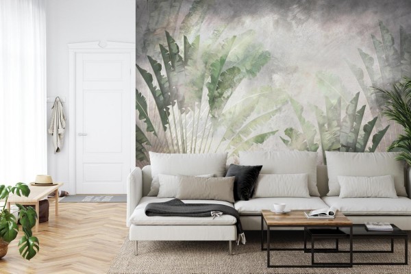 Fototapeta Tropical Trees And Leaves For Digital Printing Wallpaper  Custom Design Wallpaper - 3D