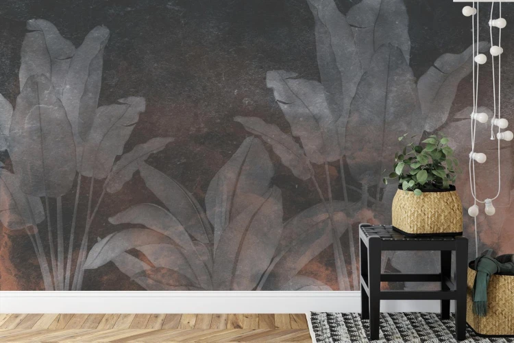 Fototapeta Tropical Trees And Leaves For Digital Printing Wallpaper  Custom Design Wallpaper - 3D