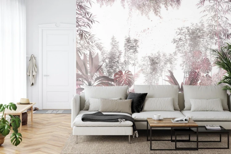 Fototapeta Tropical Trees And Leaves For Digital Printing Wallpaper  Custom Design Wallpaper - 3D