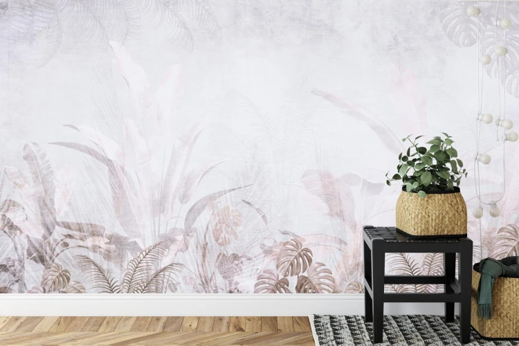 Fototapeta Tropical Trees And Leaves For Digital Printing Wallpaper  Custom Design Wallpaper - 3D