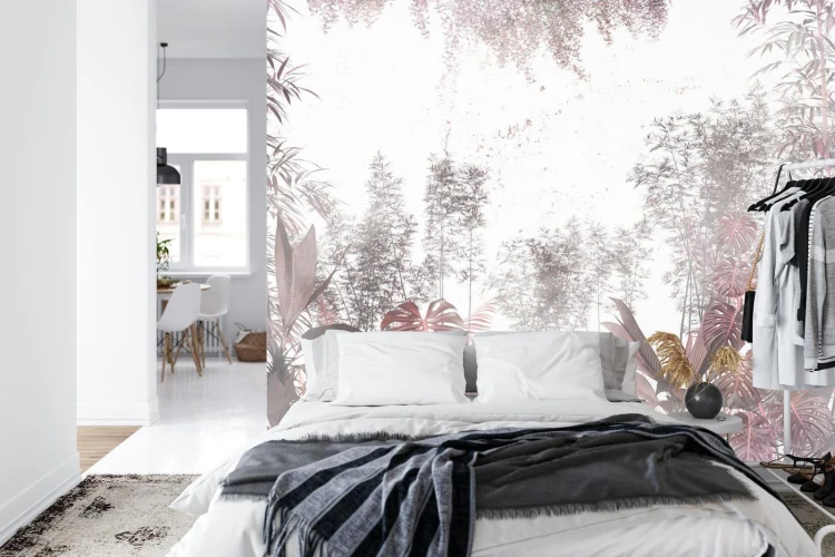 Fototapeta Tropical Trees And Leaves For Digital Printing Wallpaper  Custom Design Wallpaper - 3D