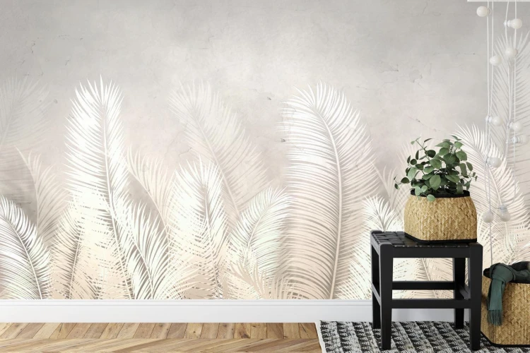 Fototapeta Tropical Trees And Leaves For Digital Printing Wallpaper  Custom Design Wallpaper - 3D