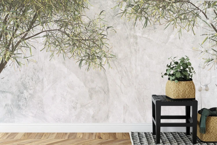 Fototapeta Tropical Trees And Leaves For Digital Printing Wallpaper  Custom Design Wallpaper - 3D