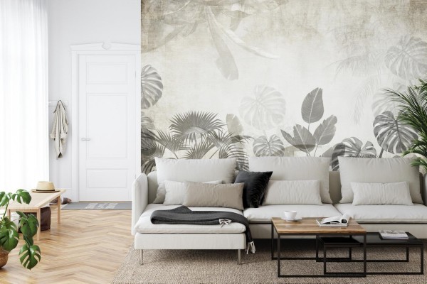 Fototapeta Tropical Trees And Leaves For Digital Printing Wallpaper  Custom Design Wallpaper - 3D