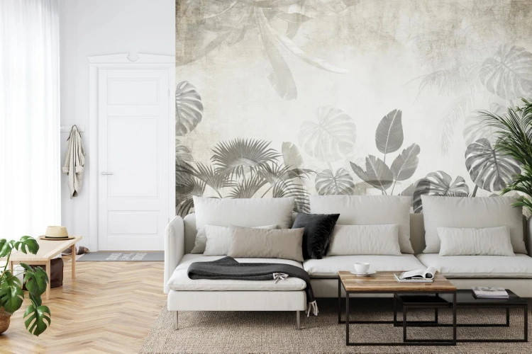 Fototapeta Tropical Trees And Leaves For Digital Printing Wallpaper  Custom Design Wallpaper - 3D