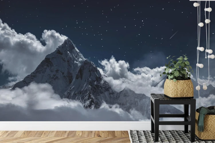 Fototapeta Top Of Mount In The Clouds At Night  Nepal