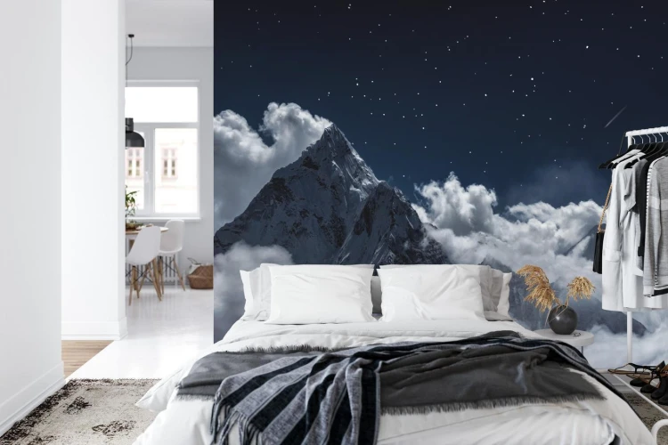 Fototapeta Top Of Mount In The Clouds At Night  Nepal