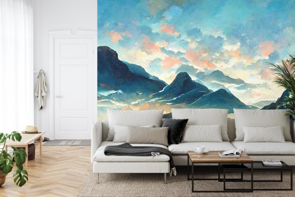 Fototapeta Fairy Land  Contemporary Art  Poetic Scenery Background  Oil Canvas Painting
