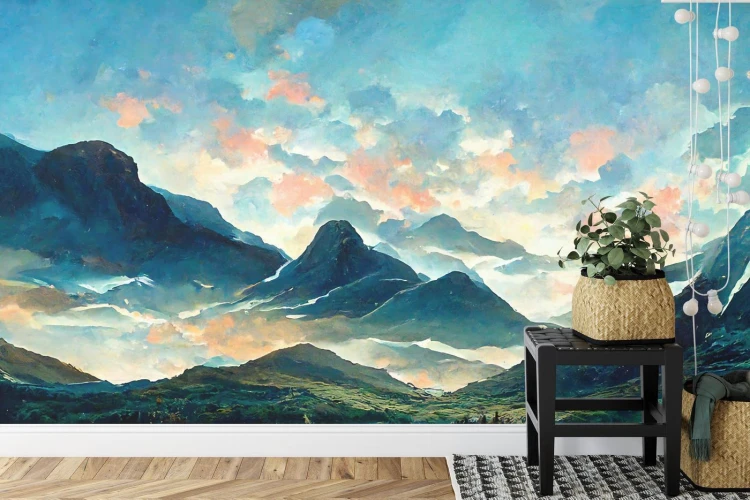 Fototapeta Fairy Land  Contemporary Art  Poetic Scenery Background  Oil Canvas Painting