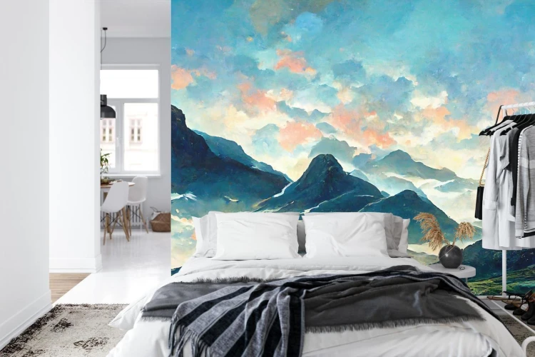 Fototapeta Fairy Land  Contemporary Art  Poetic Scenery Background  Oil Canvas Painting