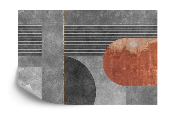 Fototapeta Gold Geometric Background Art. Modern Grey Pattern