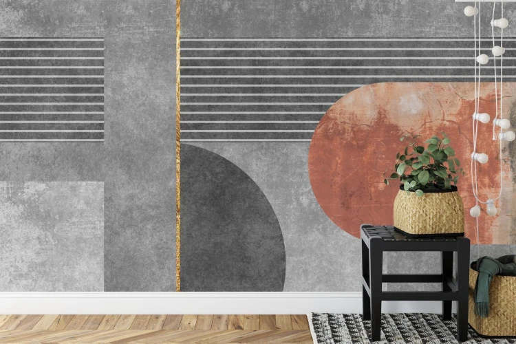 Fototapeta Gold Geometric Background Art. Modern Grey Pattern