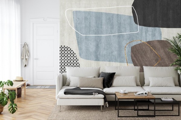 Fototapeta Gold Geometric Background Art. Modern Grey Pattern