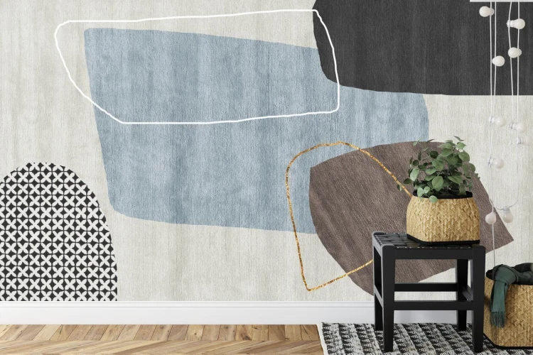 Fototapeta Gold Geometric Background Art. Modern Grey Pattern