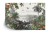 Fototapeta Tropical Jungle Wallpaper Palm Trees  Birds And Parrot In The River Land With Flying Butterflies