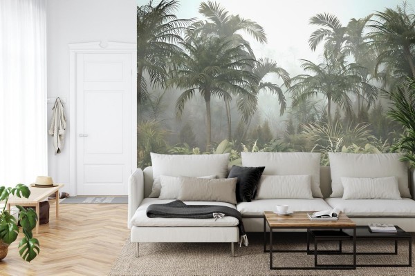 Fototapeta Tropical Trees And Leaves For Digital Printing Wallpaper  Custom Design Wallpaper - 3D