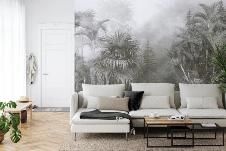 Fototapeta Tropical Trees And Leaves For Digital Printing Wallpaper  Custom Design Wallpaper - 3D