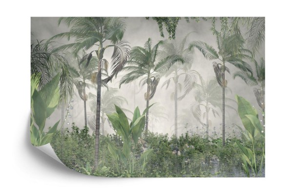 Fototapeta Tropical Trees And Leaves For Digital Printing Wallpaper  Custom Design Wallpaper - 3D