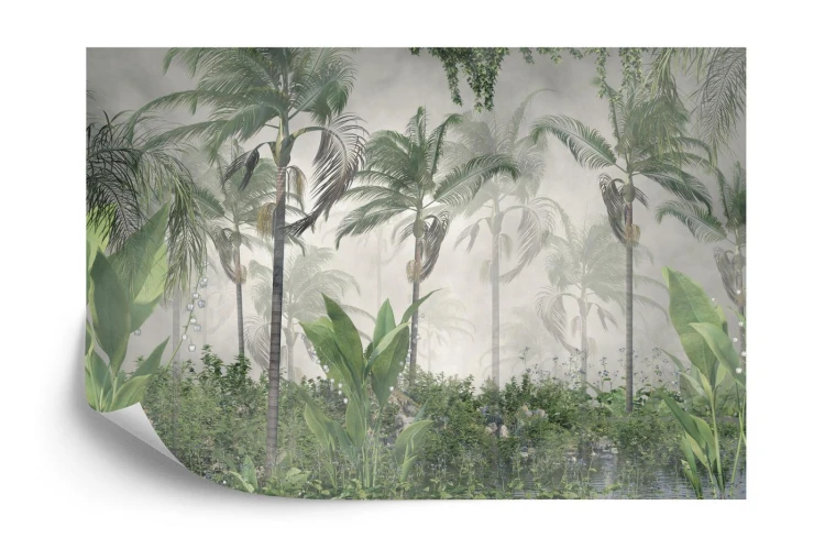 Fototapeta Tropical Trees And Leaves For Digital Printing Wallpaper  Custom Design Wallpaper - 3D