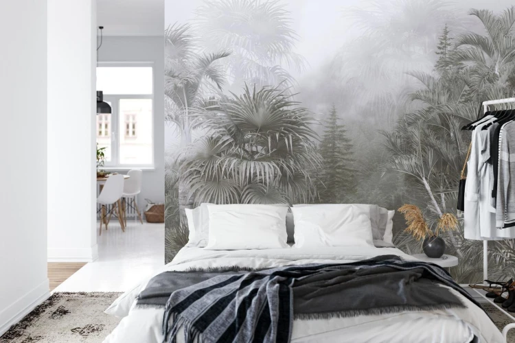 Fototapeta Tropical Trees And Leaves For Digital Printing Wallpaper  Custom Design Wallpaper - 3D