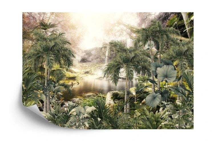 Fototapeta Tropical Trees And Leaves For Digital Printing Wallpaper  Custom Design Wallpaper - 3D