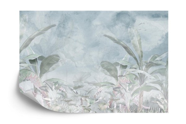 Fototapeta Tropical Trees And Leaves For Digital Printing Wallpaper  Custom Design Wallpaper - 3D