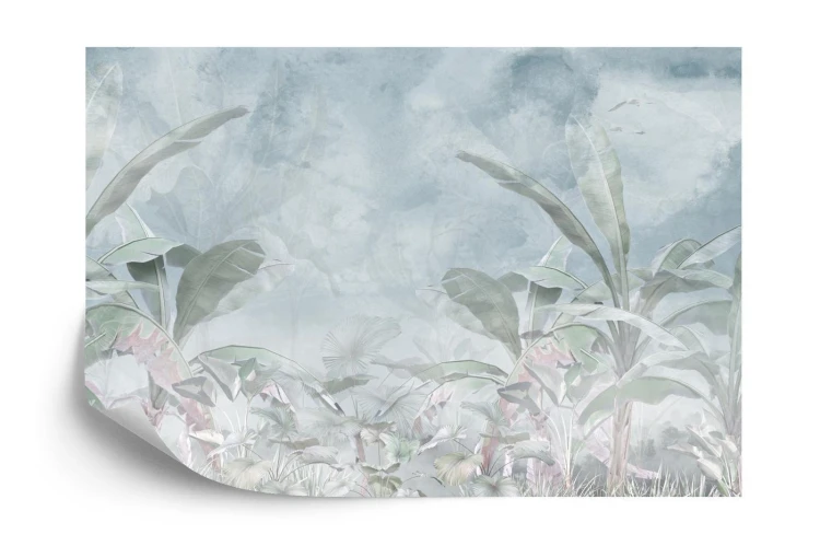 Fototapeta Tropical Trees And Leaves For Digital Printing Wallpaper  Custom Design Wallpaper - 3D