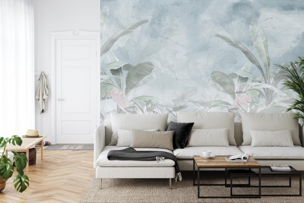 Fototapeta Tropical Trees And Leaves For Digital Printing Wallpaper  Custom Design Wallpaper - 3D