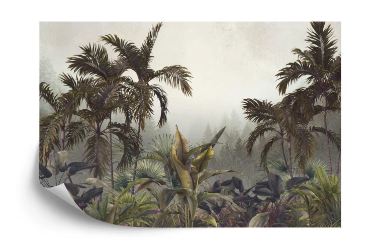 Fototapeta Tropical Trees And Leaves For Digital Printing Wallpaper  Custom Design Wallpaper - 3D