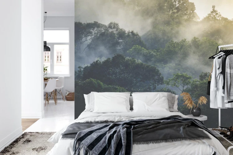 Fototapeta Landscape Of Asia Tropical Rainforest  Canopy Tree Of Jungle Green Forest Park Outdoor  Nature Environment Mountain View  Concept Of Freedom Relaxation In Holiday For Spa Yoga And Retreat