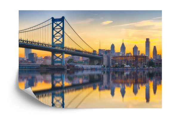 Fototapeta Philadelphia Sunset Skyline Refection
