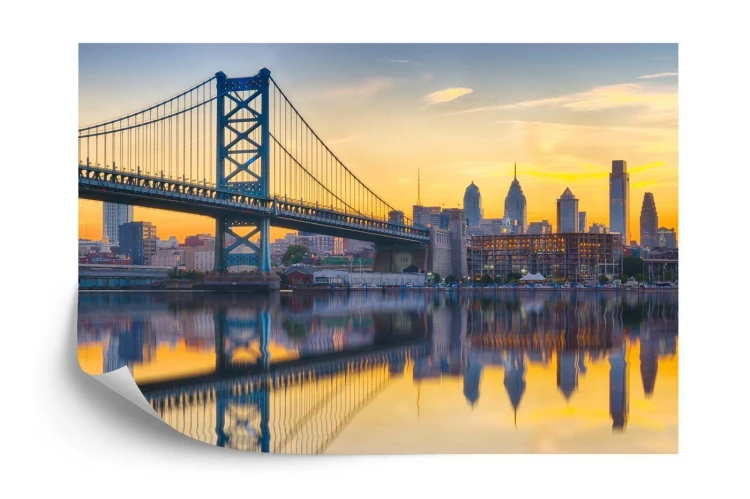 Fototapeta Philadelphia Sunset Skyline Refection
