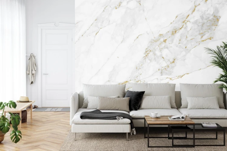 Fototapeta White Gold Marble Texture Pattern Background With High Resolution Design For Cover Book Or Brochure  Poster  Wallpaper Background Or Realistic Business