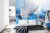 Fototapeta Blue Silver Abstract Background Of Marble Liquid Ink Art Painting On Paper