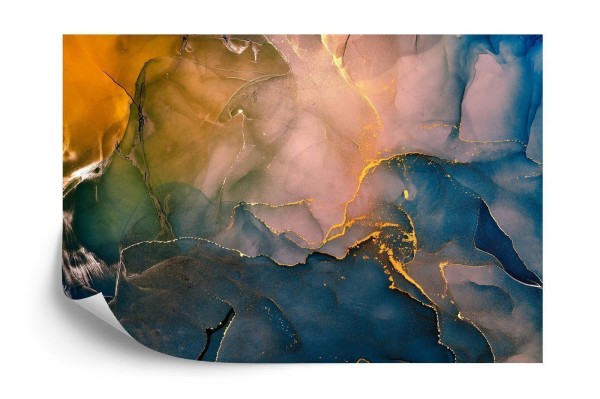 Fototapeta Alcohol Ink Colors Translucent. Abstract Multicolored Marble Texture Background. Design Wrapping Paper  Wallpaper. Mixing Acrylic Paints. Modern Fluid Art. Alcohol Ink Pattern